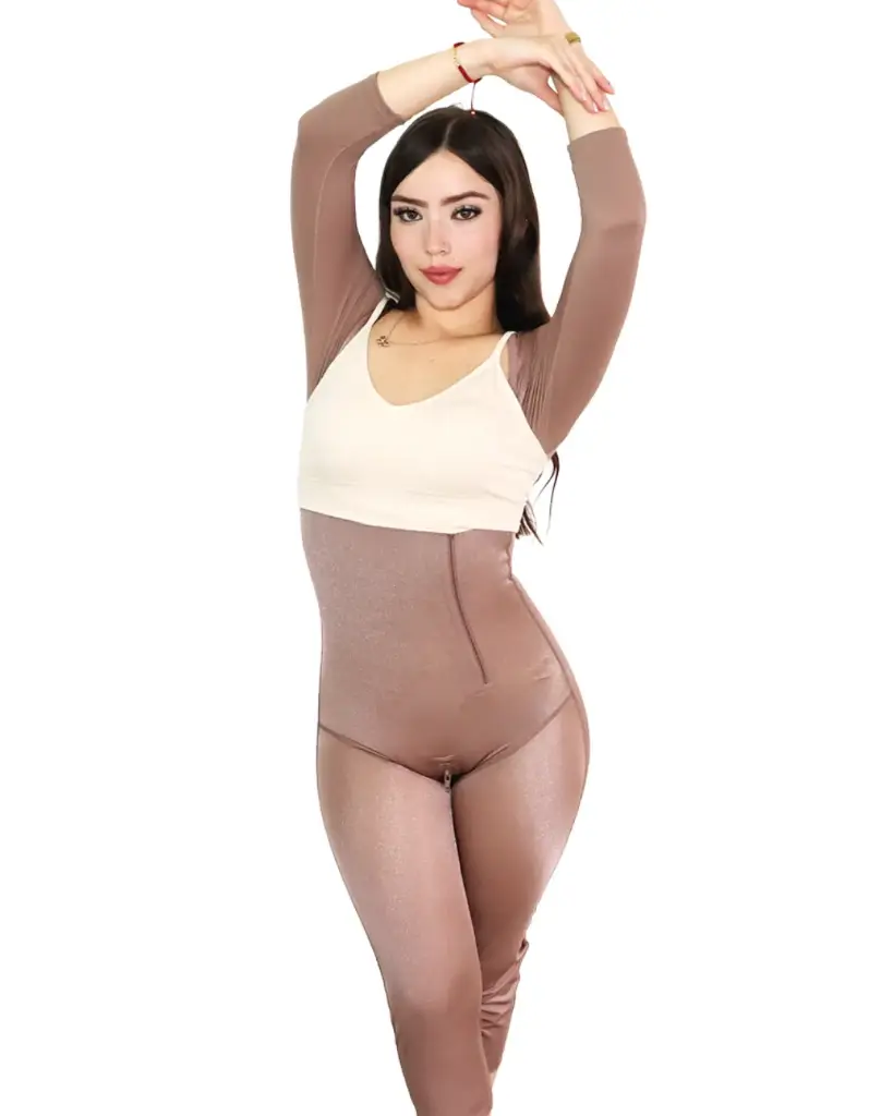 Faja manga larga, busto libre (beige, XS)