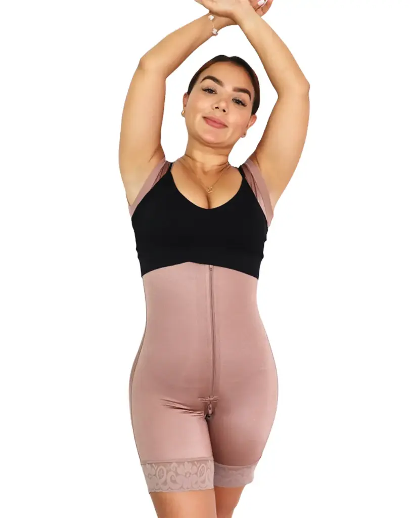 Faja enteriza corta manga media (Beige, XS)