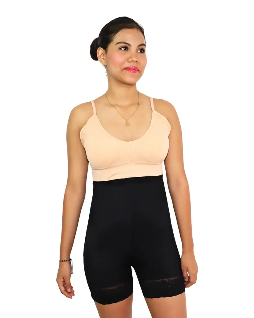 Faja short alta sin broches abdominales